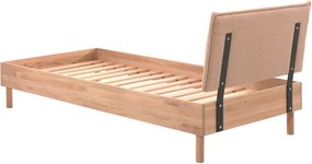 Letto singolo di colore naturale in rovere massiccio con rete inclusa 90x200 cm Forrest – Vipack