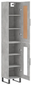 Credenza Grigio Cemento 34,5x34x180 cm in Legno Multistrato