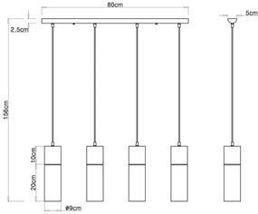 Globo 21000-4HB - Lampadario a sospensione con filo ANNIKA 4xE27/25W/230V nero