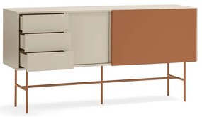 Cassettiera bassa con ante scorrevoli in mattone/beige 180x91 cm Nube - Teulat