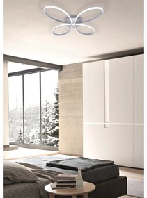 Plafoniera LED Farfalla argento IP20 cct da bianco caldo a bianco freddo con regolazione di temperatura, 2180 lumen NOVECENTO