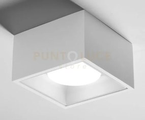 Nasso soffitto 1 luce quadrata bianco in gesso