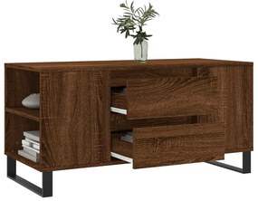Tavolino salotto rovere marrone 102x44,5x50cm legno multistrato
