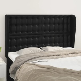 Testiera Ad Orecchio Nera 147 X 23 X 118/128 Cm İn Similpelle /