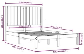 Giroletto in Legno Massello 120x190 cm Small Double