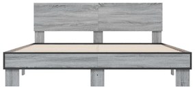 Giroletto grigio sonoma 160x200 cm in legno multistrato metallo