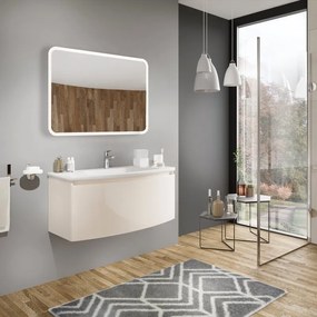 Mobile da bagno sotto lavabo Sole beige L 100 cm 1 cassetto, lavabo non incluso