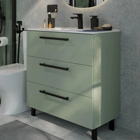 Base Remix 3 cassetti, L80 X P39 X H57,7 cm verde mela, con piedini