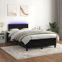 Letto a Molle con Materasso e LED Nero 120x200 cm in Velluto cod mxl 55761