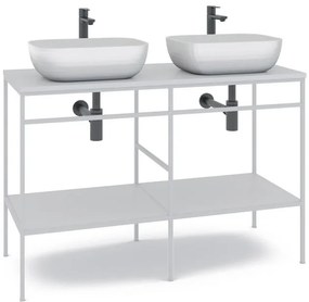 Mobile bagno con lavabo L 120 x H 92 x P 45.5 cm bianco per doppia vasca Outline