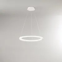 Lampadario A Sospensione Contemporaneo Edge Alluminio Bianco Led Integrato 66W