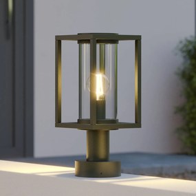 Lucande Ferda lampioncino, grigio grafite, metallo, altezza 37 cm