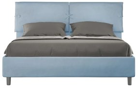 Letto matrimoniale e rete 160x200 in microfibra azzurro Sleeper