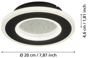 Eglo 901237 - Applique a LED MACCHIONI LED/12W/230V 4000K nero