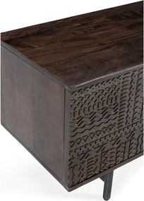 Mobile TV marrone scuro in mango massiccio 145x48x40 cm Kalai – MOME