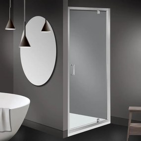Box doccia con ingresso frontale battente Zesk L 80 x H 190 cm, vetro 6 mm vetro senza finitura / trasparente profilo cromato