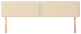 Testiera 2 pz crema 100x5x78/88 cm in tessuto