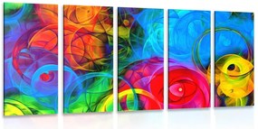 Quadri 5 pezzi – Astrazione piena di colori