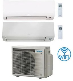 Daikin - Climatizzatore garanzia italia Comfora wifi incluso + Perfera All Seasons Wifi Dual Split Inverter 7000 + 9000 btu con u.e. 2MXM40A9 Classe