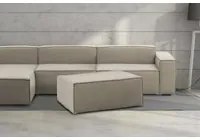 Pouf Antonella, Pouf da salotto, 100% Made in Italy, Poltroncina relax in tessuto imbottito, Cm 100x70h43, Tortora