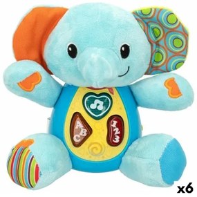 Peluche con Suono Winfun Elefante 17 x 17,5 x 10 cm (6 Unità)