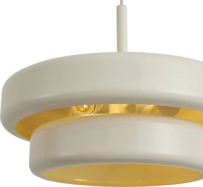 Lampada a sospensione retrò beige con paralume in metallo - Ophelia