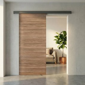 Porta scorrevole reversibile Foret in legno rovere, L 92.5 x H 211.5 cm, con binario Meli