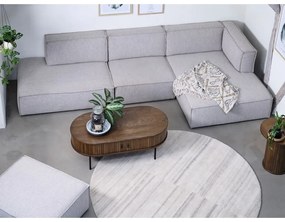 Tavolino in rovere decorato in colore naturale 60x120 cm Nola - Unique Furniture