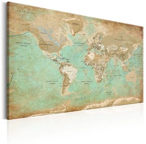 Quadro World Map  Celadon Journey  Colore Verde, Dimensioni e Misure 120x80