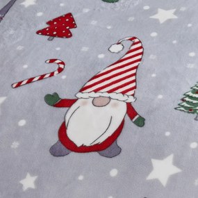 Set copripiumino e federa grigio in micropile per letto matrimoniale e per letto esteso 230x220 cm Festive Gnomes – Catherine Lansfield