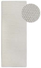 Passatoia in misto lana intrecciata a mano color crema 80x200 cm Pradesh Natural White - Elle Decoration