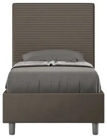 Letto singolo senza rete imbottito 80x200 similpelle cappuccino Focus
