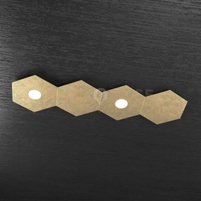 Hexagon applique-plafoniera 2 luci + 2 decorativo foglia oro 1142-2...