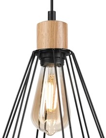 Brilagi - Lampadario a sospensione con filo WOODY BASKET 1xE27/60W/230V quercia