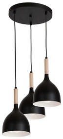 Lampadario a sospensione con filo NOAK WOOD 3xE27/60W230V