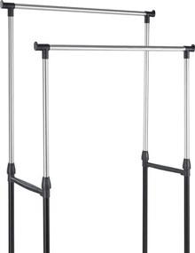 Stand Appendiabiti Doppio con Ruote Stender Regolabile in Altezza 80x40x160cm...