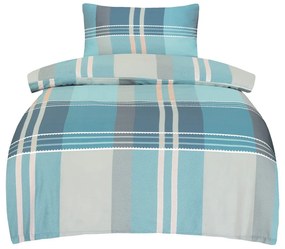 Biancheria da letto blu in raso di cotone per letto singolo 140x200 cm Monty – My House