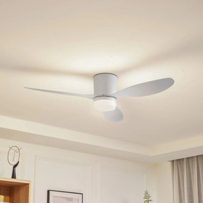 Lucande Ventilatore da soffitto LED Kayu, bianco, DC, silenzioso, Ø 132 cm Kayu, Bianco / Opale, Soggiorno / Sala da pranzo, Plastica, Moderno