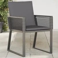 Sedie da Giardino con Cuscini 2 pz Nere in Polyrattan 4008115