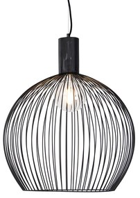 Lampada a sospensione rotonda intelligente nera 50 cm incl. Wifi G95 - Dos