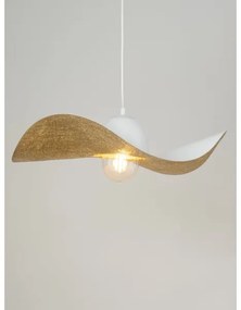 Lampadario a sospensione con filo KAPELLO 1xE27/60W/230V diametro 55 cm bianco/oro