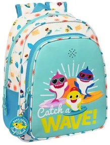 Zaino Scuola Baby Shark Surfing Azzurro Bianco 27 x 33 x 10 cm