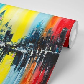 Carta da parati autoadesiva – Pittura a olio della città