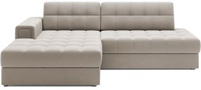 Divano angolare beige allungabile (con penisola a sinistra/con chaise lounge) con rivestimento in velluto Blezalt – ELTAP