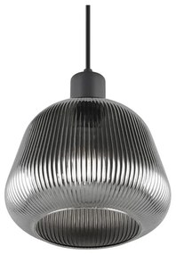 Lampadario nero con paralume in vetro ø 22 cm Tarifa - Trio