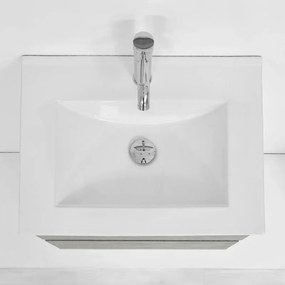Mobile bagno sospeso 60 cm Duble grigio industrial con lavabo e specchio