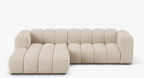 Divano angolare Lupine con chaise longue in tessuto bouclé – L260 cm