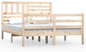 Giroletto nero in legno massello 135x190 cm 4ft6 doppio