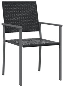 Sedie da Giardino 6 pz Nere 54x62,5x89 cm in Polyrattan