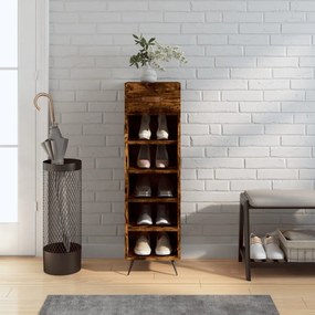 Scarpiera Rovere Fumo 30x35x105 Cm İn Legno Multistrato /